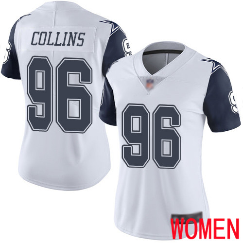 Women Dallas Cowboys Limited White Maliek Collins #96 Rush Vapor Untouchable NFL Jersey->women nfl jersey->Women Jersey